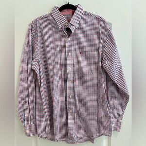 Izod Large Red and Blue Plaid Button Down Shirt